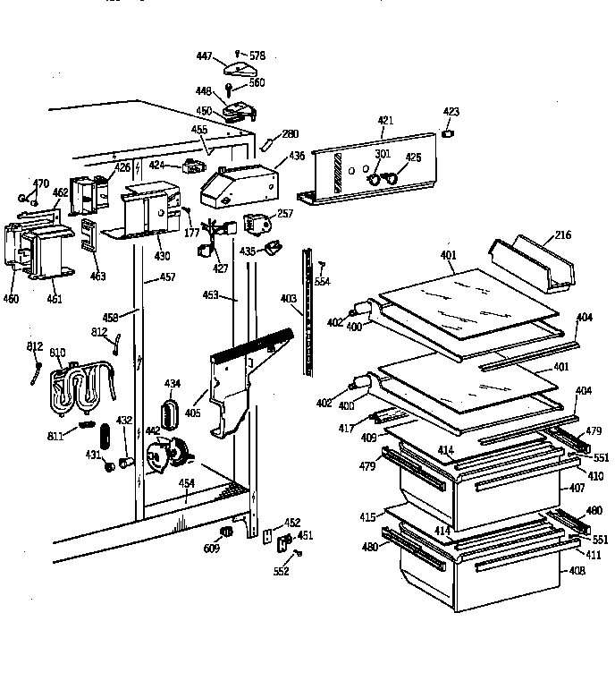 GE TFZ20JRYFWW fresh food section diagram