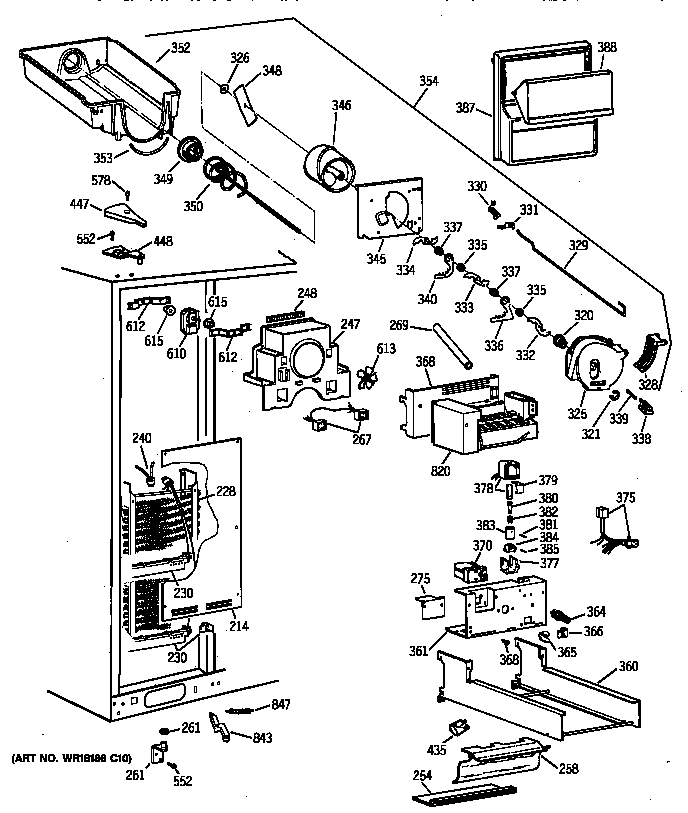 Hotpoint CSK28DRZDAA freezer section diagram