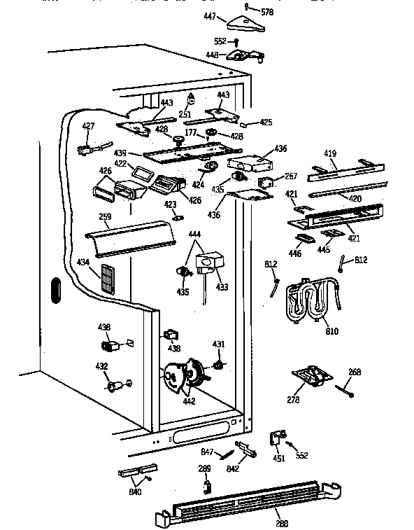 GE MSK28DHZAAA fresh food section diagram