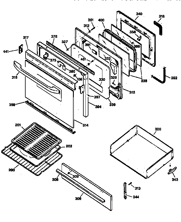 Kenmore 36272676790 door & drawer parts diagram