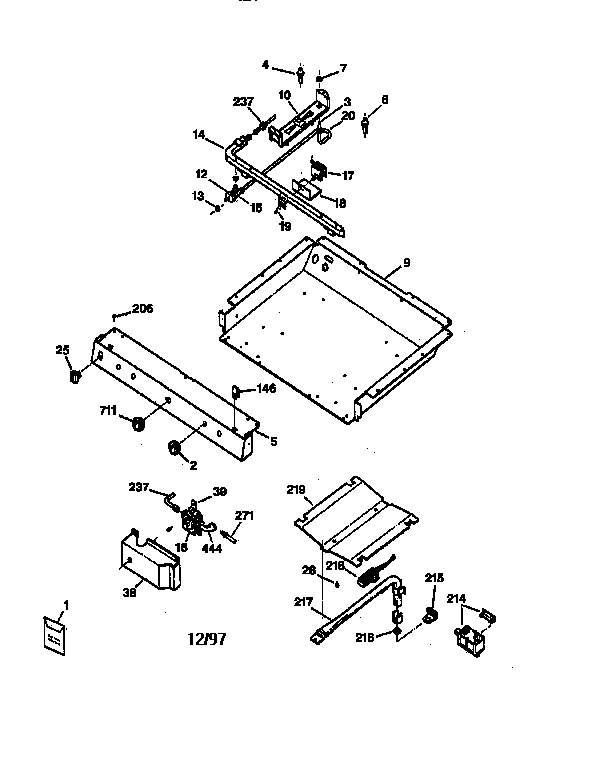 Kenmore 36272296790 gas & burner parts diagram