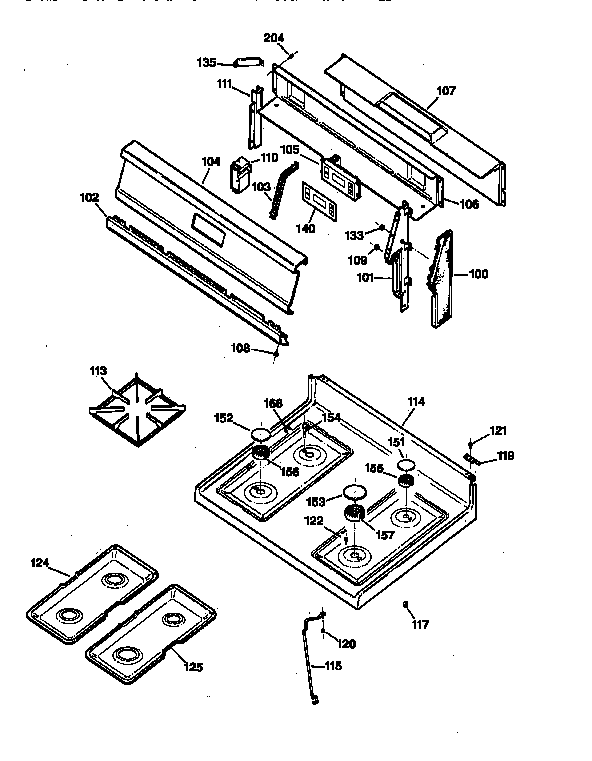 Kenmore 36272296790 cooktop diagram