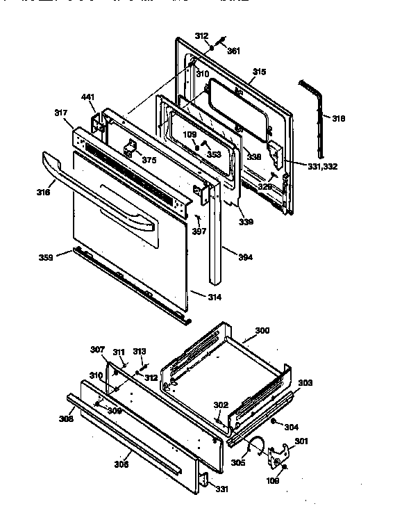 Kenmore 36272296790 door & drawer parts diagram