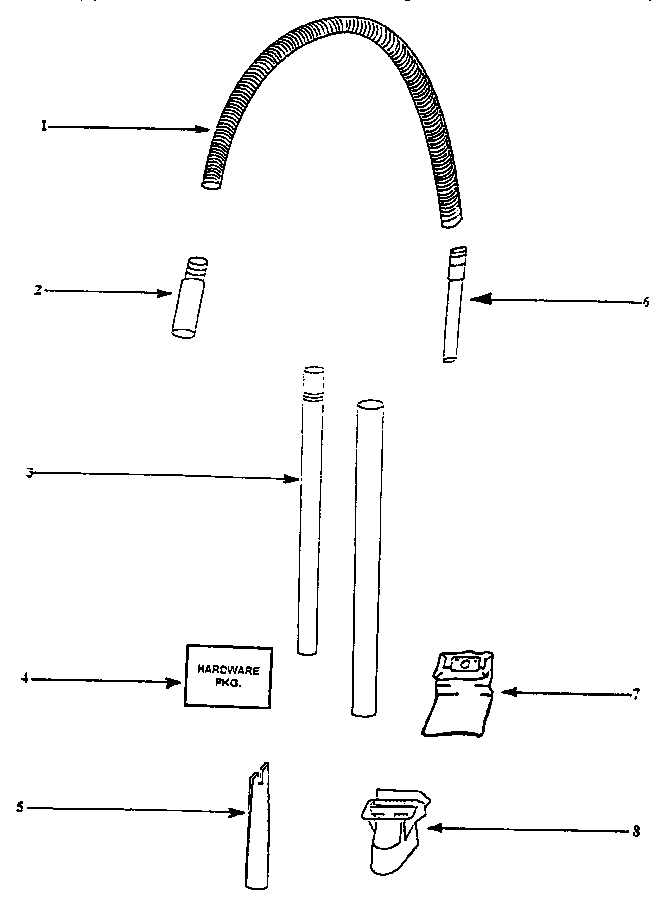 Eureka 4325ATX attachment parts diagram