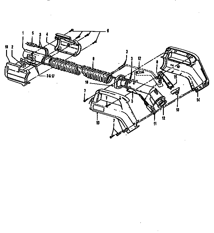 Hoover S5709 (40013) 43433104 hose complete 30' diagram