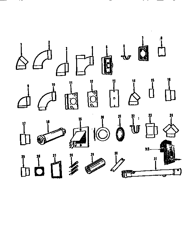 Hoover S5709 (40013) central vac fittings diagram