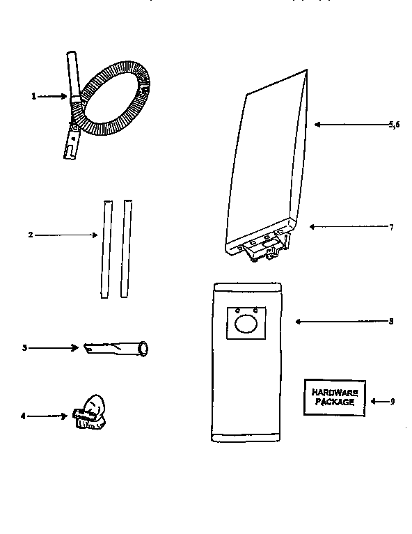 Eureka 7625BTN bag housing diagram