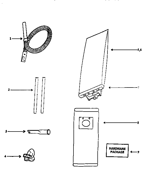 Eureka 7641ATS bag housing diagram