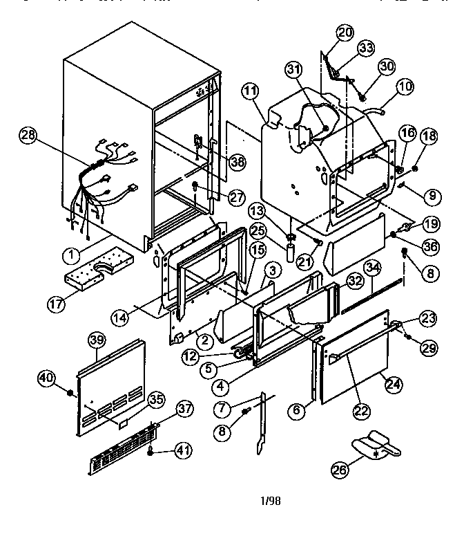 Viking Range VUIM180 cabinet liner and door diagram