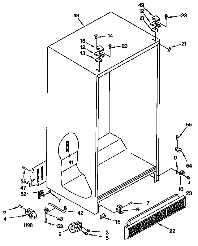 Whirlpool GD27DQXFN00 cabinet diagram