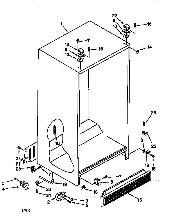 Whirlpool ED22GWXFN00 cabinet diagram