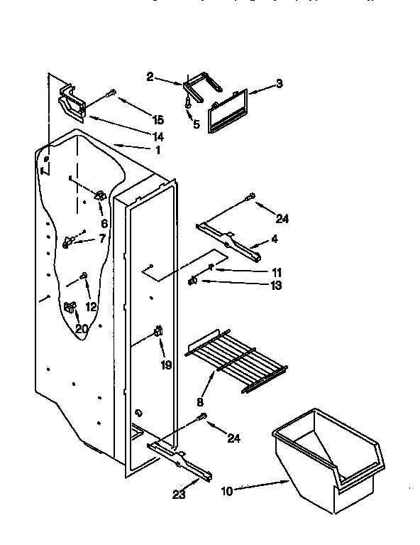 Whirlpool ED22GWXFN00 freezer liner diagram