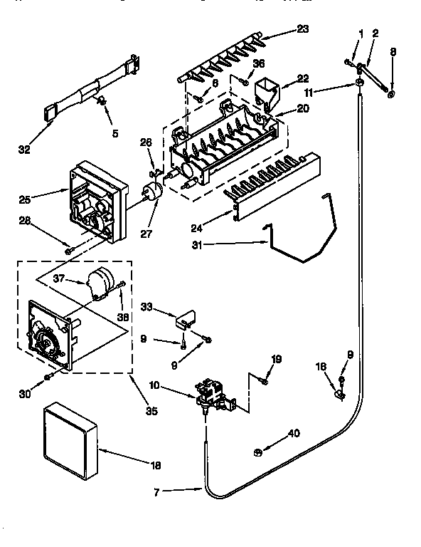 Whirlpool ED22GWXFN00 icemaker diagram