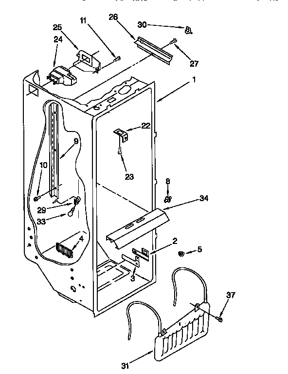 Whirlpool ED22PQXFW00 refrigerator liner diagram