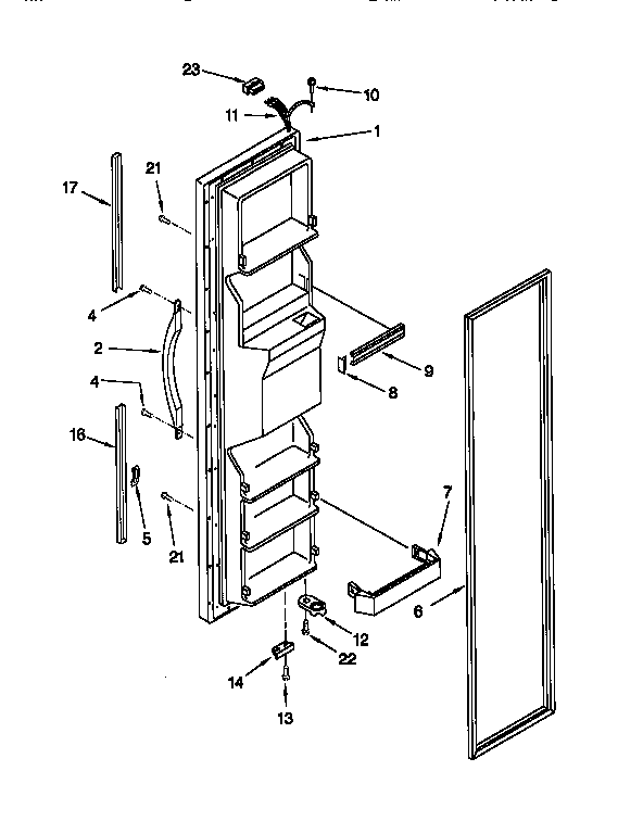 Whirlpool ED22PQXFW00 freezer door diagram