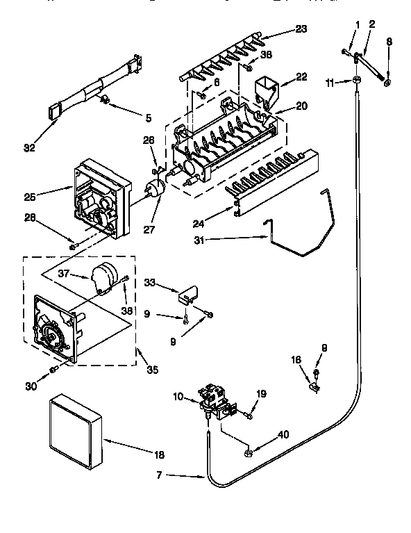 Whirlpool ED22PQXFW00 icemaker diagram