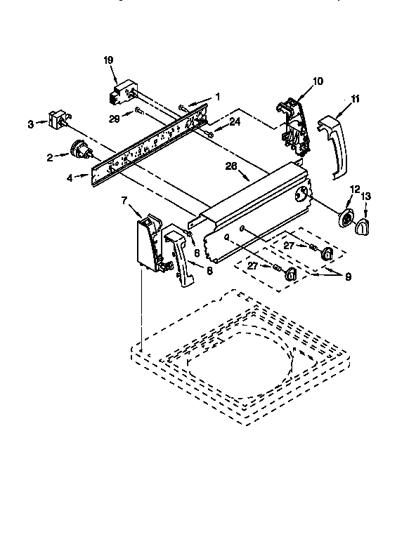 Kenmore 11028803890 control panel diagram