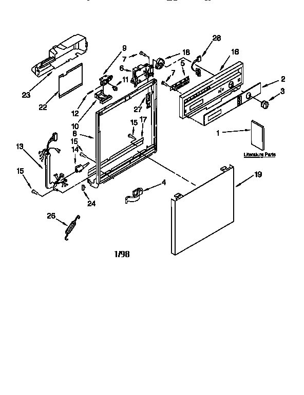 Kenmore 66516795791 frame and console diagram
