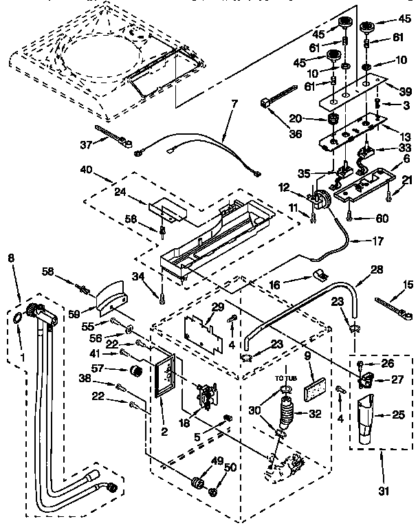 Kenmore 11048724790 controls and rear panel diagram