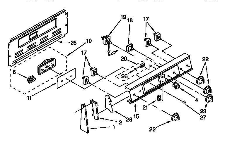 Whirlpool RF367PXDN0 control panel diagram