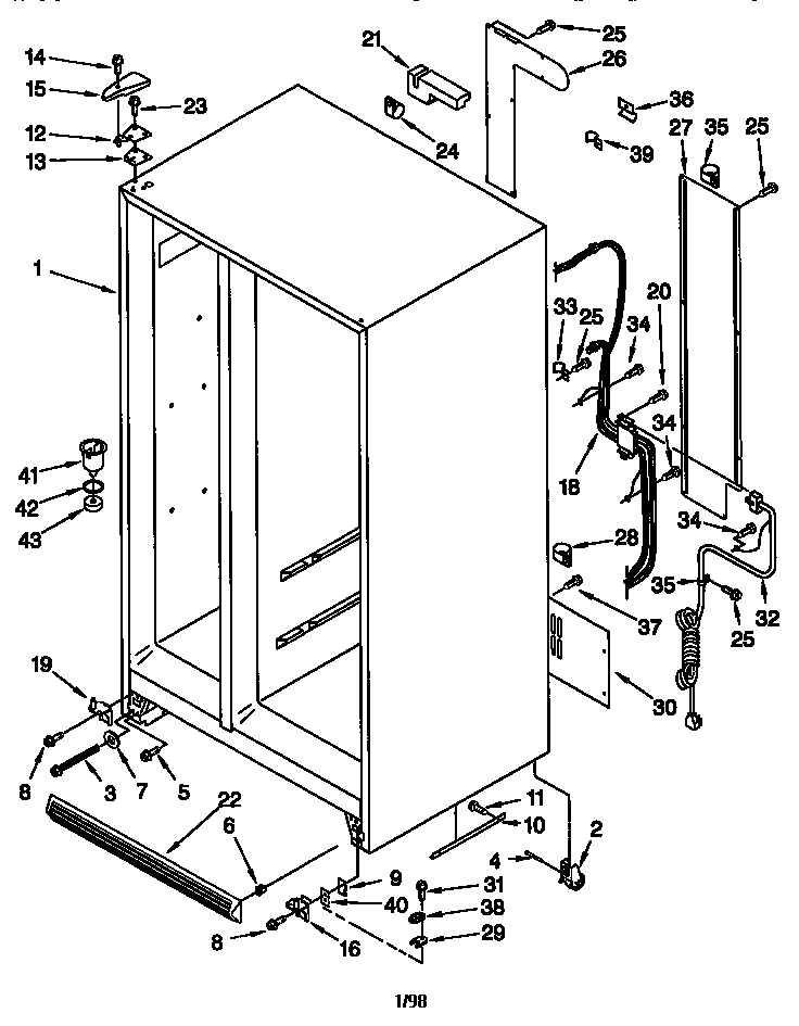 Whirlpool ED20DFXEB01 cabinet diagram