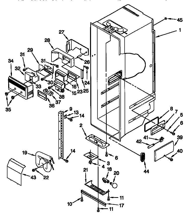 Whirlpool ED20DFXEB01 refrigerator liner diagram