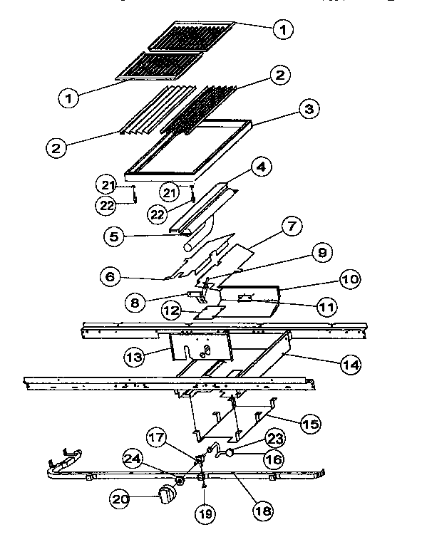 Viking Range VGSS36 grill assembly diagram