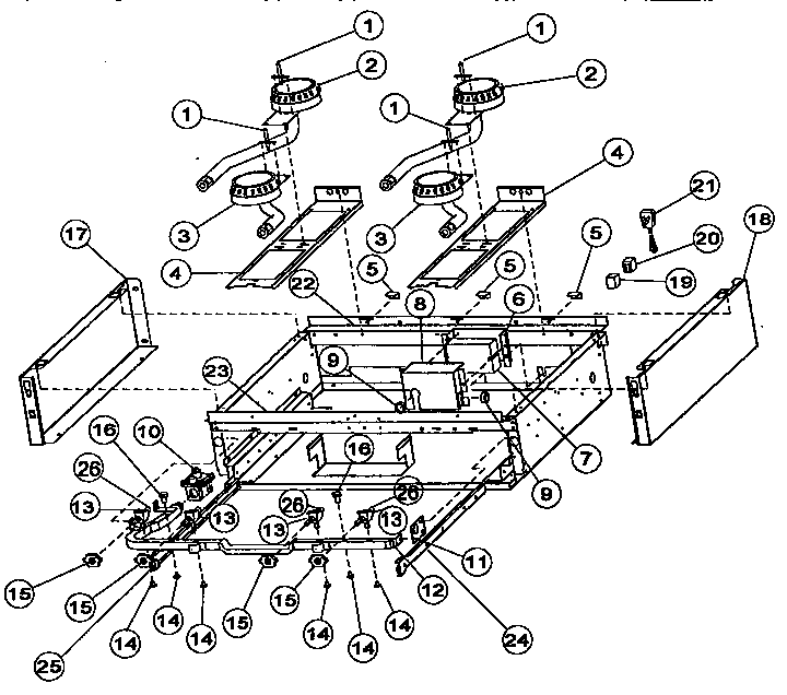 Viking Range VGRT60 burner box sub-assembly diagram