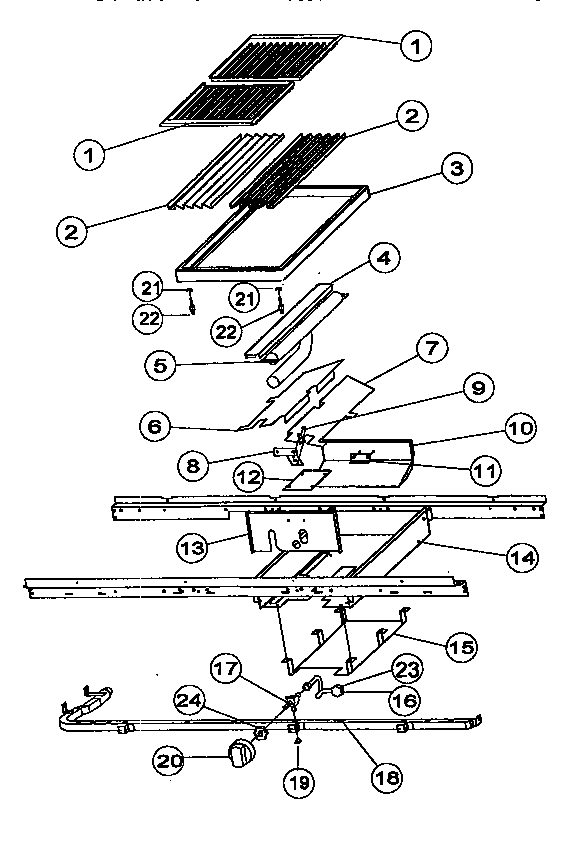 Viking Range VGRT60 grill assembly diagram