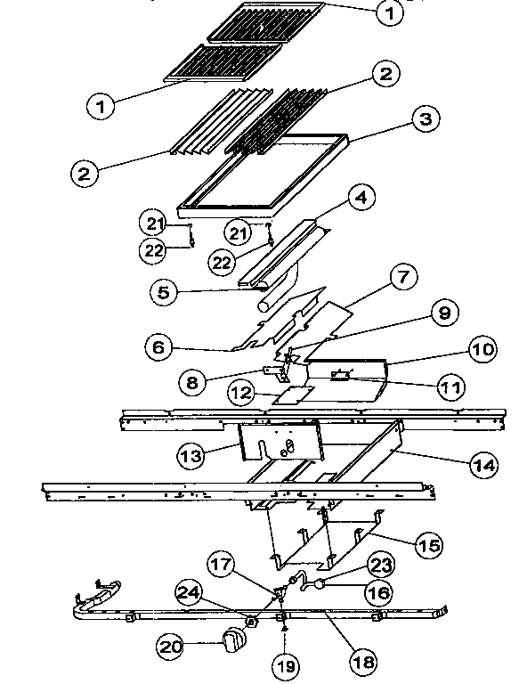 Viking Range VGRC48 grill assembly diagram