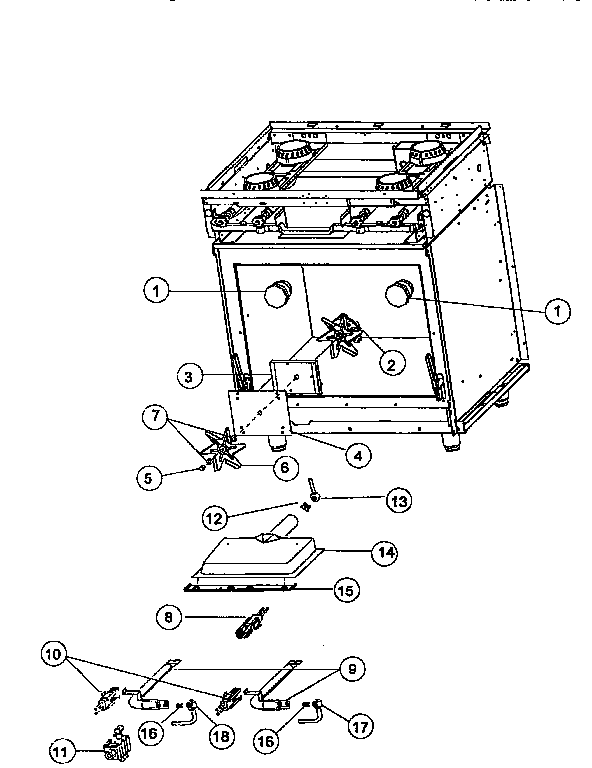 Viking Range VGRC48 gas/electrical components diagram