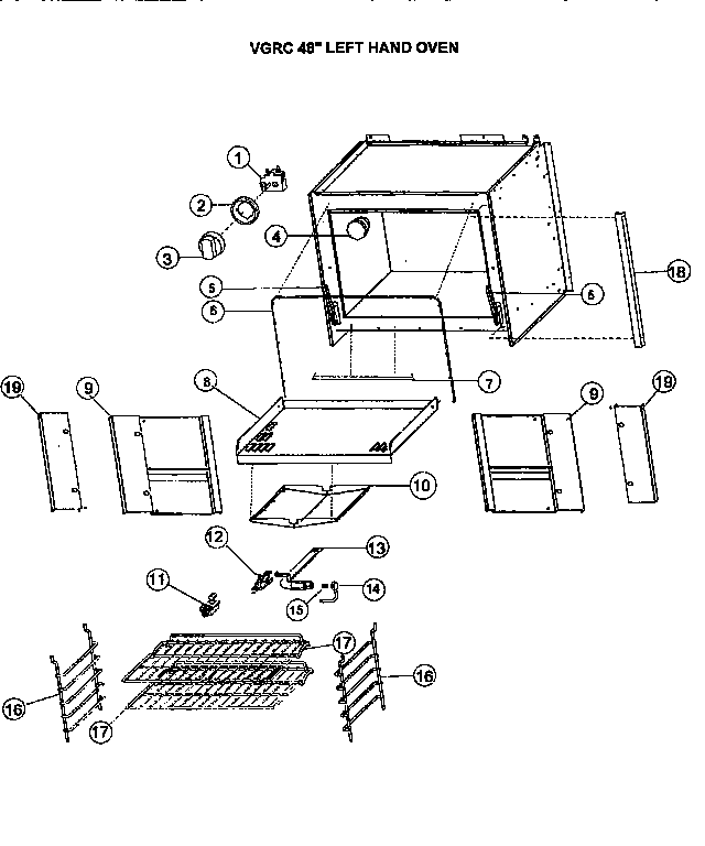 Viking Range VGRC48 48-left hand oven diagram