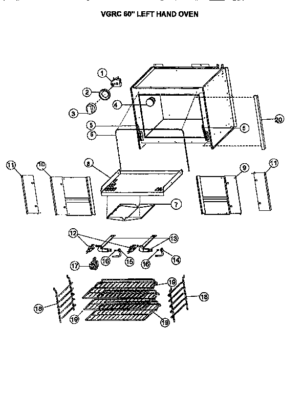 Viking Range VGRC48 60- left hand oven diagram