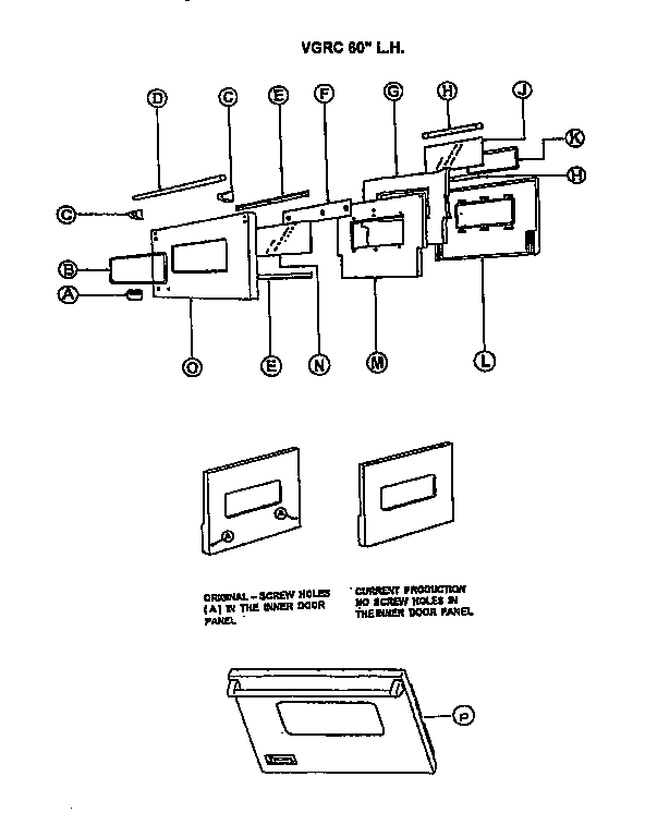 Viking Range VGRC48 60" left hand oven door diagram