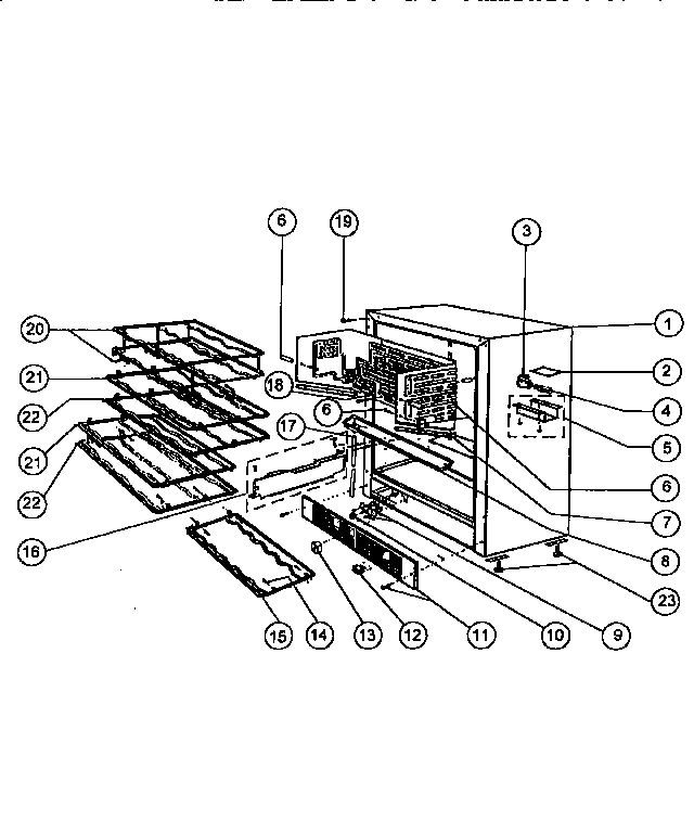 Viking Range VUWC140 wine cooler rack assembly diagram