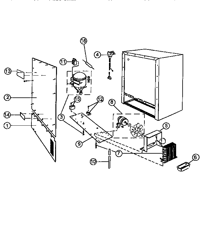 Viking Range VUWC140 wine cooler rear panel assembly diagram