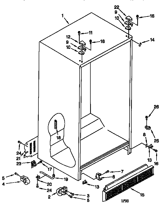 Whirlpool ED22TQXFN00 cabinet diagram