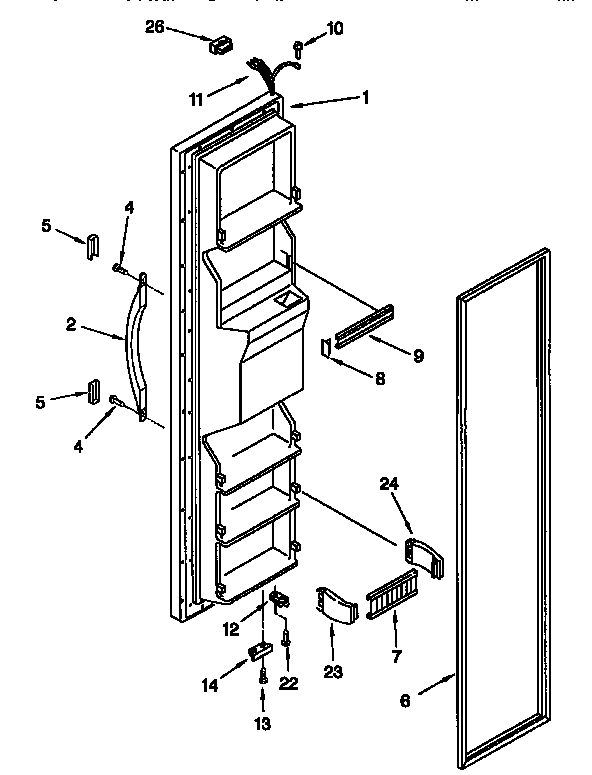 Whirlpool ED22TQXFN00 freezer door diagram