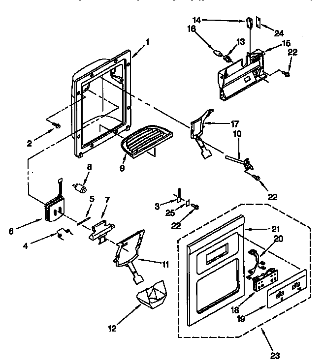 Whirlpool ED22TQXFN00 dispenser diagram
