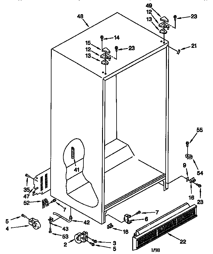 Whirlpool ED25PQXFW00 cabinet diagram