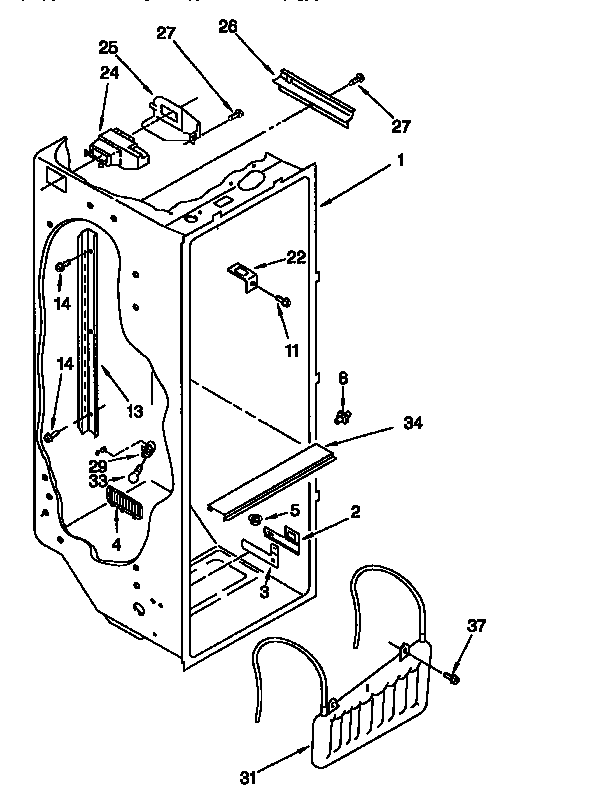 Whirlpool ED25PQXFW00 refrigerator liner diagram