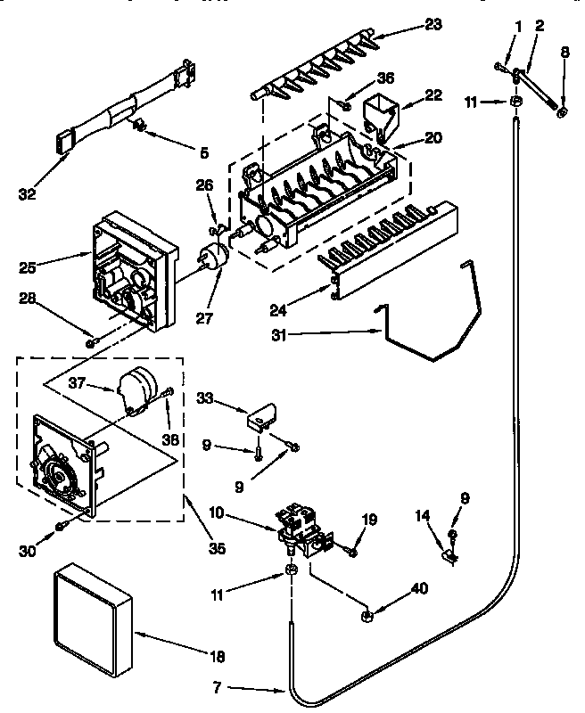 Whirlpool ED25PQXFW00 icemaker diagram