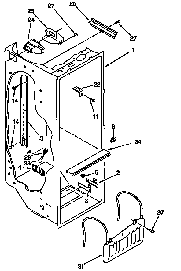 Whirlpool ED27PQXFW00 refrigerator liner diagram