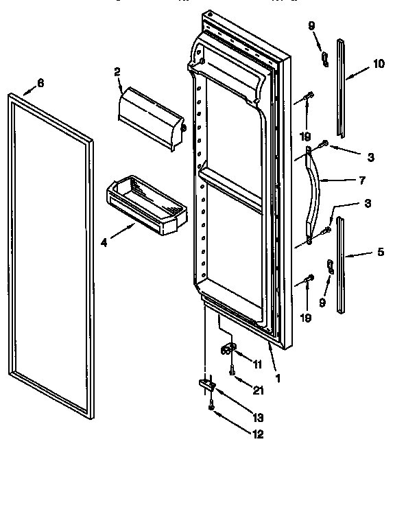 Whirlpool ED27PQXFW00 refrigerator door diagram