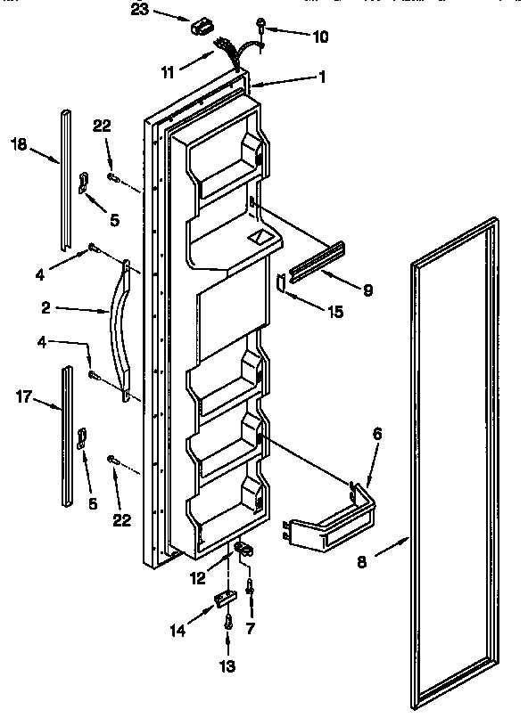 Whirlpool ED27PQXFW00 freezer door diagram