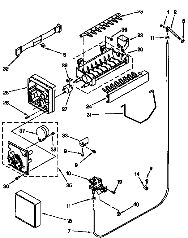 Whirlpool ED27PQXFW00 icemaker diagram