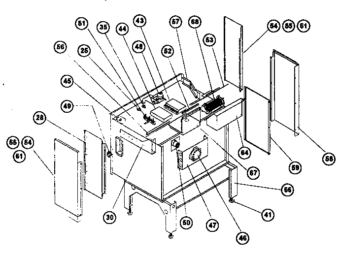 Thermador RED30VQ (drop-in) main body diagram