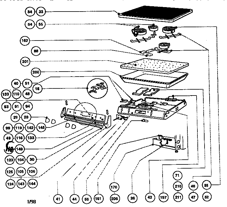 Thermador REF30Q electric burner box diagram