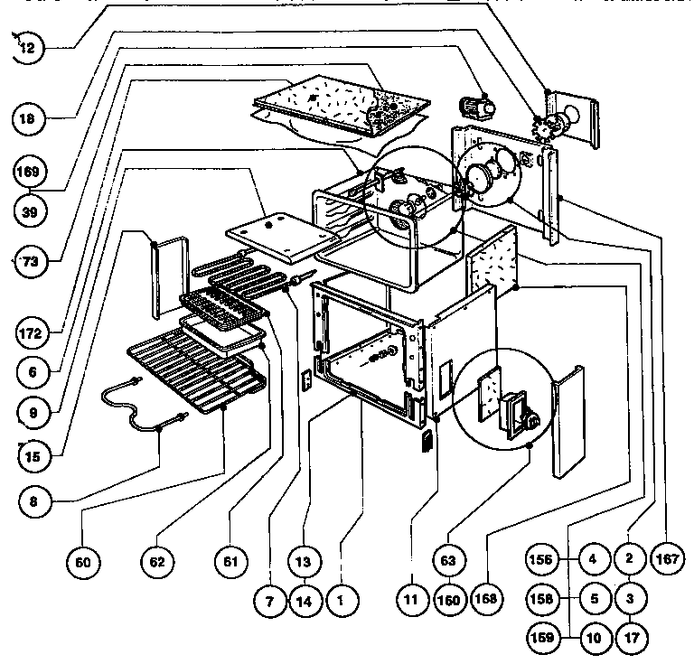 Thermador REF30Q main oven assembly diagram