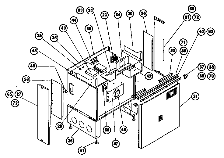 Thermador RES30Q (slide-in) main body diagram
